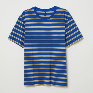 Blue and Yellow Striped Shirt